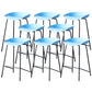 Contemporary Low Back Armless Bar Stool Plastic Bar Stool with Metal Legs Blue 8 Piece Set Counter Stool(26"H) Clearhalo 'Bar Furniture' 'Bar Stools' 'bar_stools' 'furn' 'furn_bar_stools' 'Furniture' 'Kitchen & Dining Furniture' 6245872