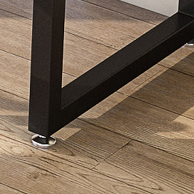 Scrivania in legno massello marrone industriale gambe in metallo da ufficio