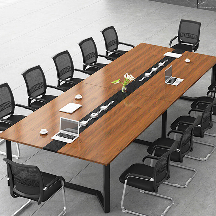 Mesa de reuniones de la oficina rectángulo escritorio de escritura de madera de estilo moderno