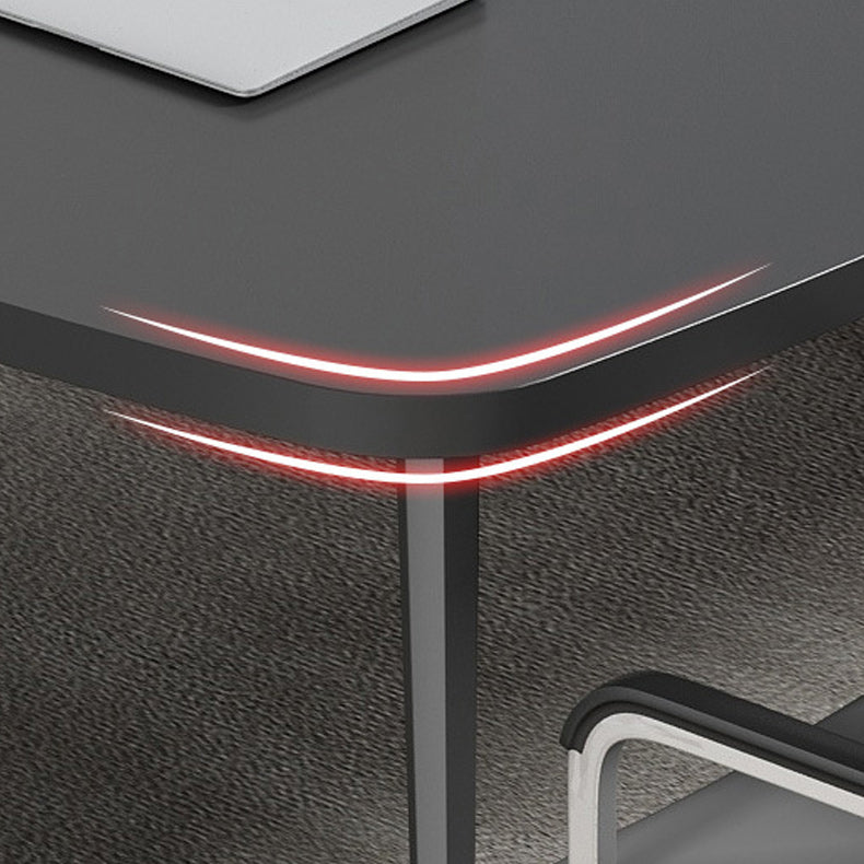 Industrial Parsons Office Desk Natural and Black Writing Desk Clearhalo 'furn' 'furn_office_desk' 'Furniture' 'Office Desks' 'Office Furniture' 'office_desk' 6246381