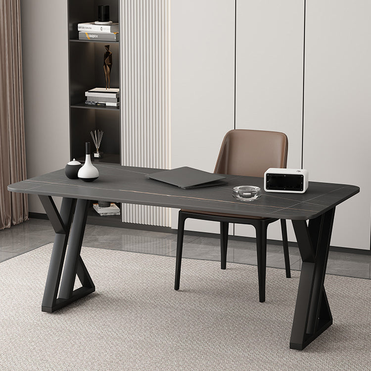 Bureau d'écriture en pierre industrielle bureau de bureau rectangulaire pour la maison