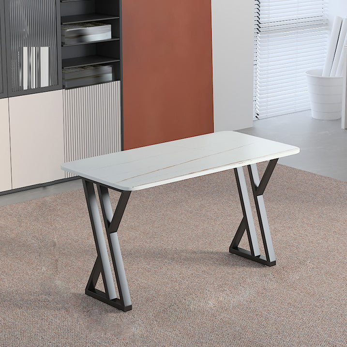 Bureau d'écriture en pierre industrielle bureau de bureau rectangulaire pour la maison