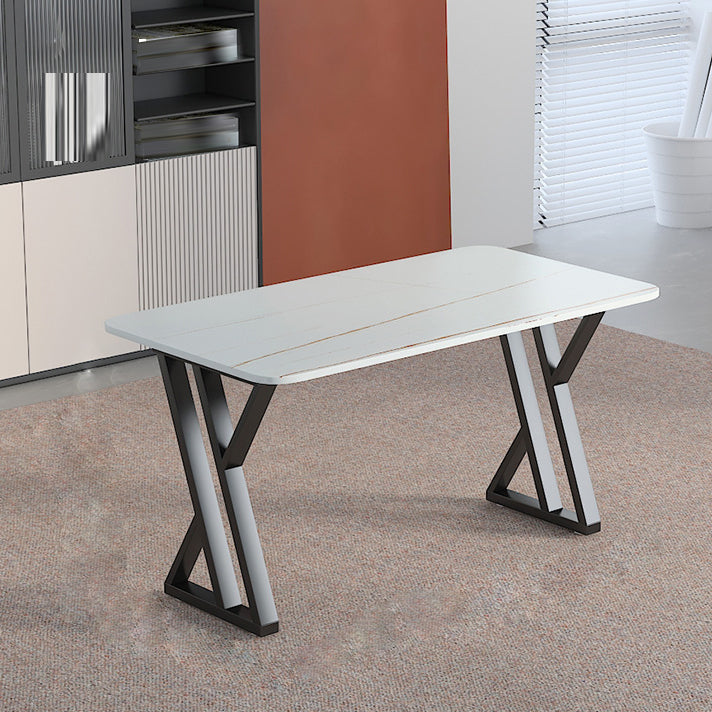 Bureau d'écriture en pierre industrielle bureau de bureau rectangulaire pour la maison