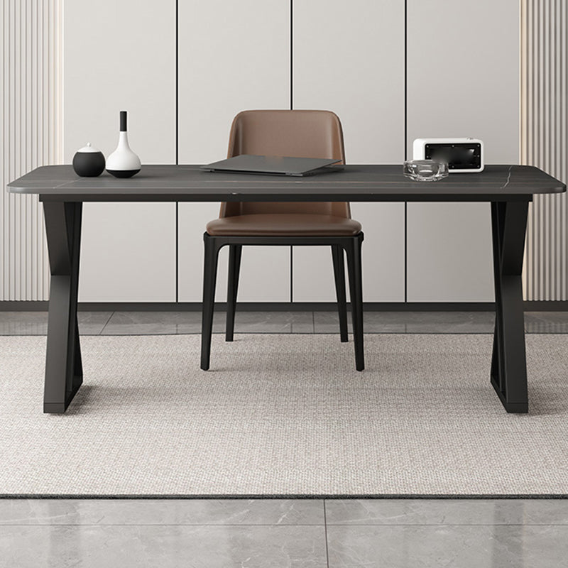 Bureau d'écriture en pierre industrielle bureau de bureau rectangulaire pour la maison