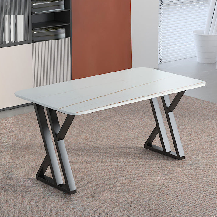 Bureau d'écriture en pierre industrielle bureau de bureau rectangulaire pour la maison