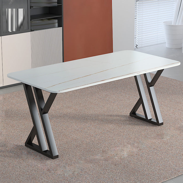 Bureau d'écriture en pierre industrielle bureau de bureau rectangulaire pour la maison