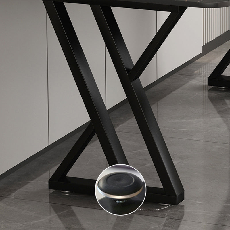 Bureau d'écriture en pierre industrielle bureau de bureau rectangulaire pour la maison