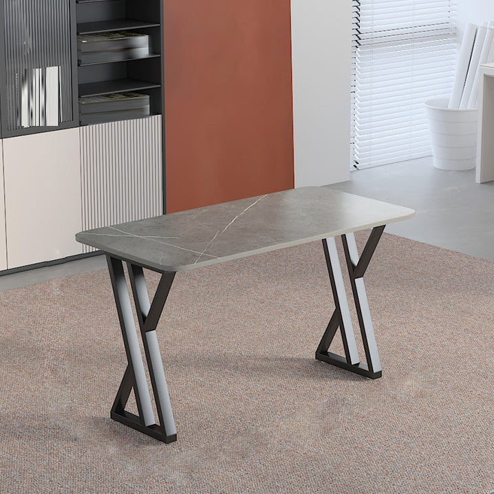 Bureau d'écriture en pierre industrielle bureau de bureau rectangulaire pour la maison