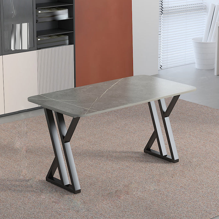 Bureau d'écriture en pierre industrielle bureau de bureau rectangulaire pour la maison