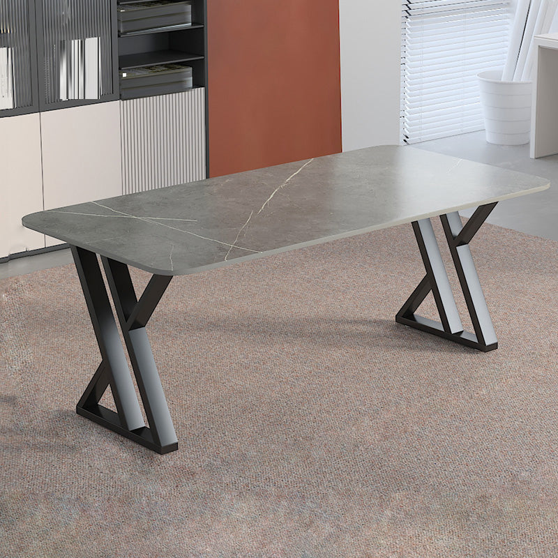 Bureau d'écriture en pierre industrielle bureau de bureau rectangulaire pour la maison