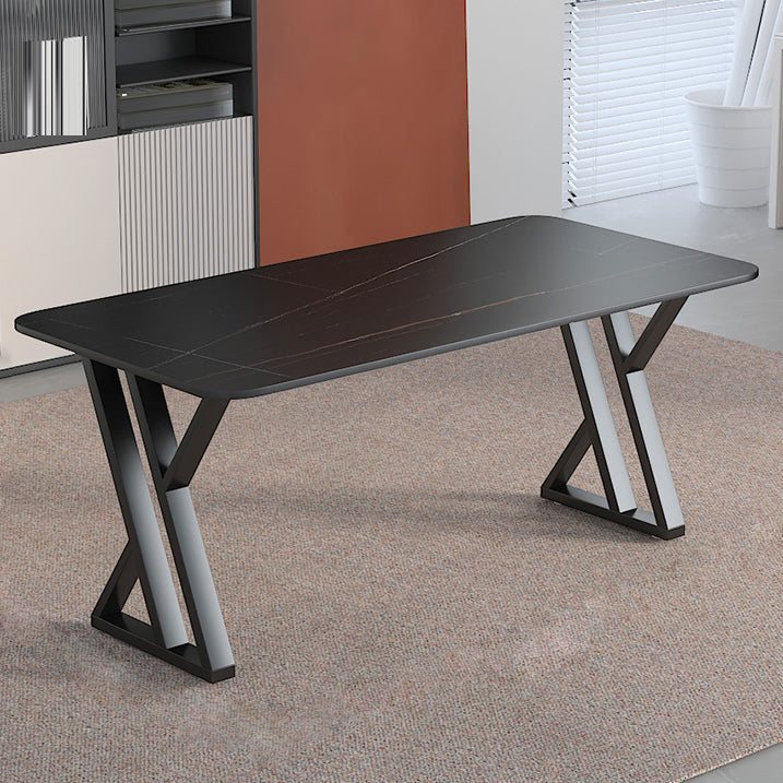 Bureau d'écriture en pierre industrielle bureau de bureau rectangulaire pour la maison