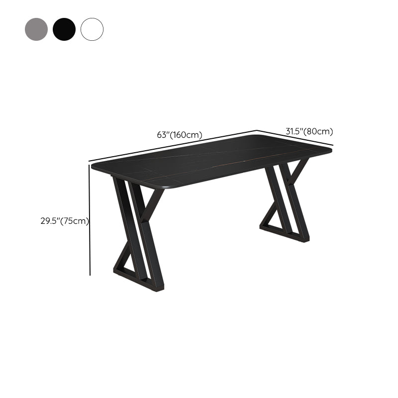 Bureau d'écriture en pierre industrielle bureau de bureau rectangulaire pour la maison
