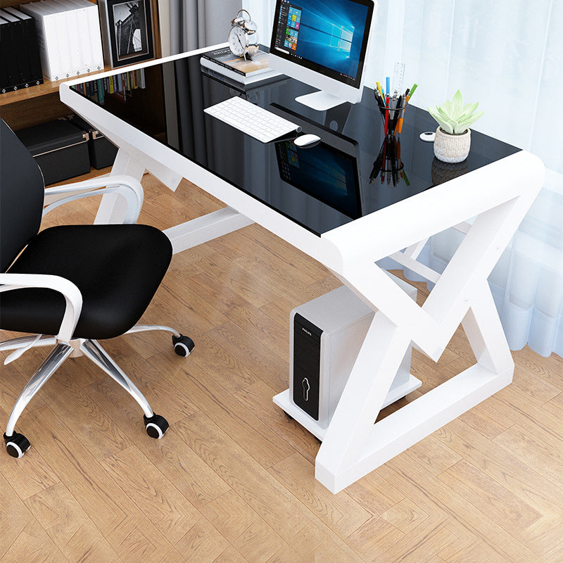 Glazen en metalen computerbureau Sled Moderne rechthoekige kantoorbureau, 23,6 "breed