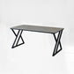 Industrial Rectangular Writing Desk Marble Office Desk with Metal Legs 63"L x 31.5"W x 29.5"H Grey Clearhalo 'furn' 'furn_office_desk' 'Furniture' 'Office Desks' 'Office Furniture' 'office_desk' 6246518