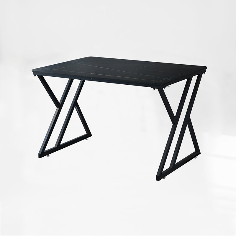 Industrial Rectangular Writing Desk Marble Office Desk with Metal Legs 47.2"L x 23.6"W x 29.5"H Black-Gold Clearhalo 'furn' 'furn_office_desk' 'Furniture' 'Office Desks' 'Office Furniture' 'office_desk' 6246519