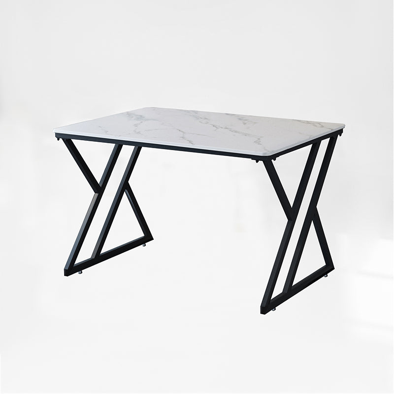 Industrial Rectangular Writing Desk Marble Office Desk with Metal Legs 47.2"L x 23.6"W x 29.5"H White Clearhalo 'furn' 'furn_office_desk' 'Furniture' 'Office Desks' 'Office Furniture' 'office_desk' 6246524