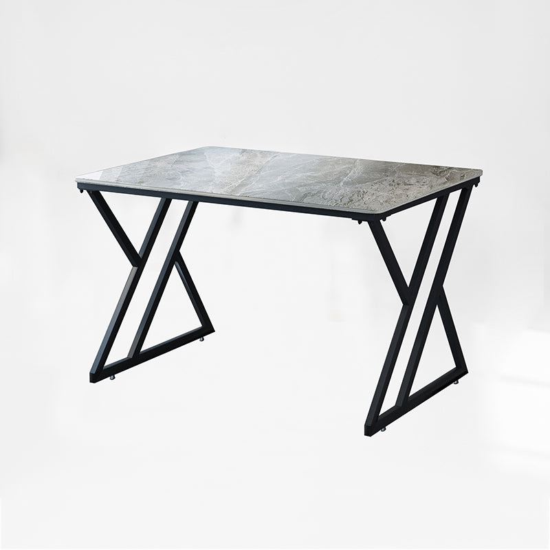 Industrial Rectangular Writing Desk Marble Office Desk with Metal Legs 47.2"L x 23.6"W x 29.5"H Light Gray Clearhalo 'furn' 'furn_office_desk' 'Furniture' 'Office Desks' 'Office Furniture' 'office_desk' 6246528