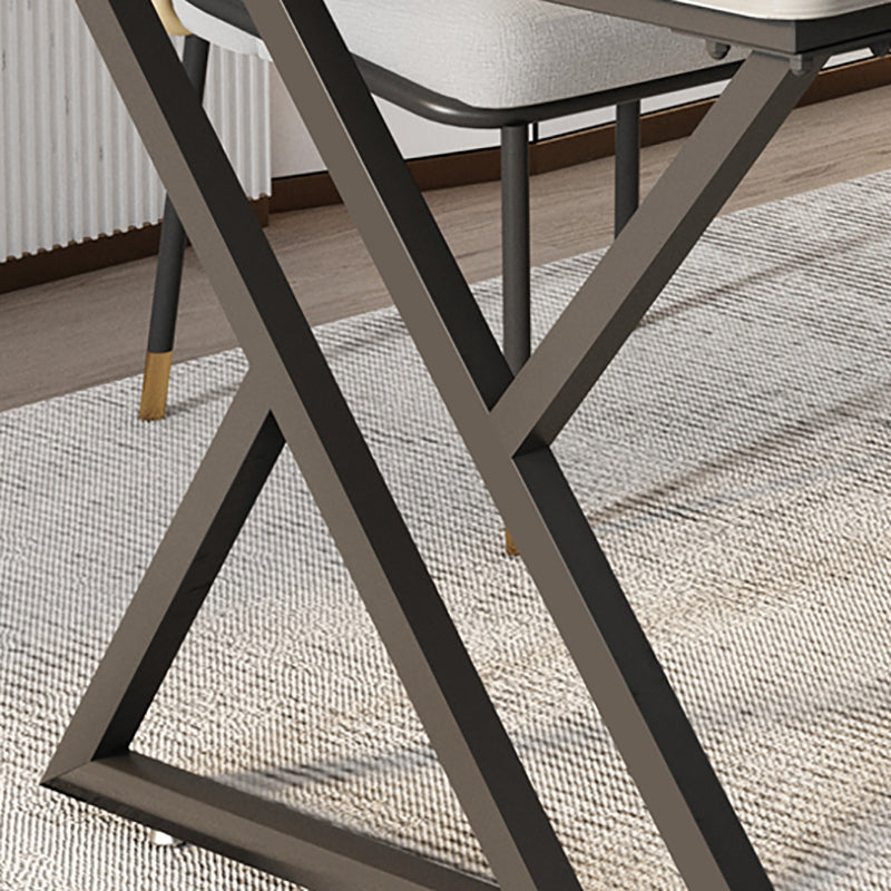 Industrial Rectangular Writing Desk Marble Office Desk with Metal Legs Clearhalo 'furn' 'furn_office_desk' 'Furniture' 'Office Desks' 'Office Furniture' 'office_desk' 6246531