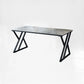 Industrial Rectangular Writing Desk Marble Office Desk with Metal Legs 63"L x 31.5"W x 29.5"H Light Gray Clearhalo 'furn' 'furn_office_desk' 'Furniture' 'Office Desks' 'Office Furniture' 'office_desk' 6246532