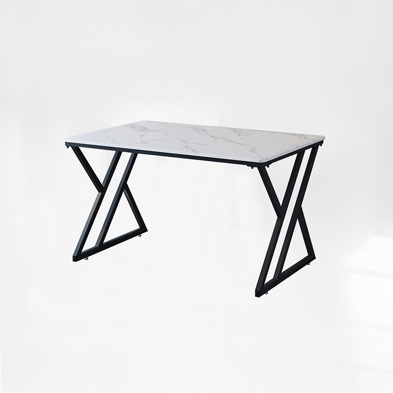 Industrial Rectangular Writing Desk Marble Office Desk with Metal Legs 39.4"L x 19.7"W x 29.5"H White Clearhalo 'furn' 'furn_office_desk' 'Furniture' 'Office Desks' 'Office Furniture' 'office_desk' 6246534