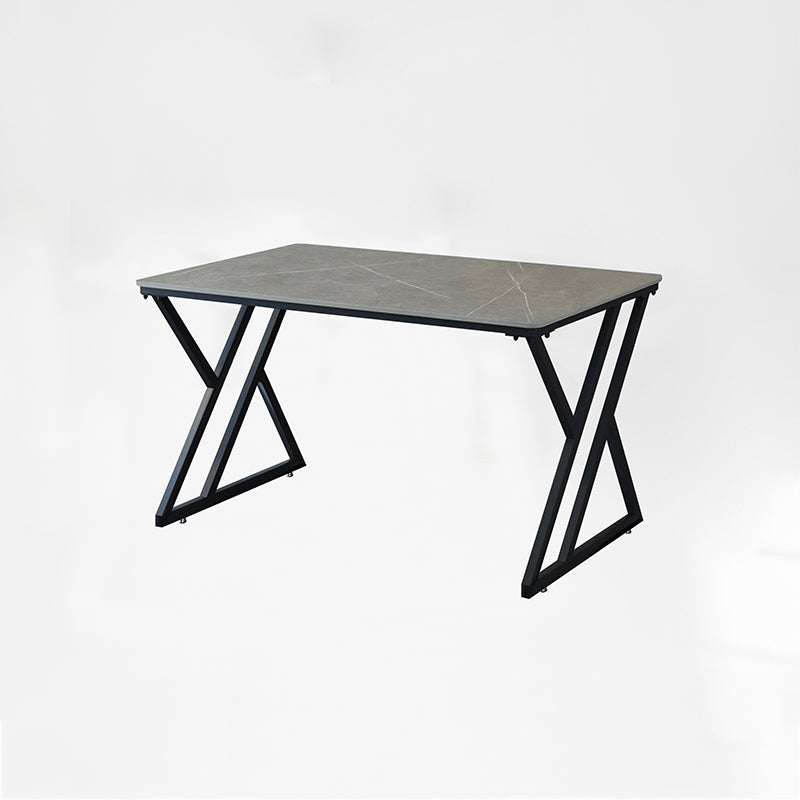 Industrial Rectangular Writing Desk Marble Office Desk with Metal Legs 39.4"L x 19.7"W x 29.5"H Grey Clearhalo 'furn' 'furn_office_desk' 'Furniture' 'Office Desks' 'Office Furniture' 'office_desk' 6246535