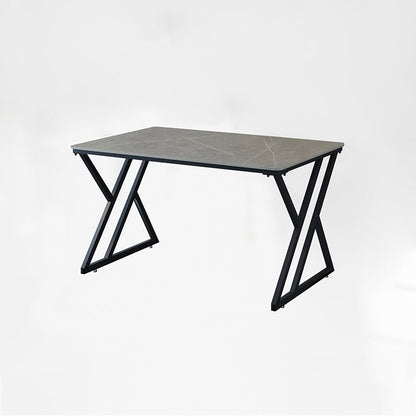 Industrial Rectangular Writing Desk Marble Office Desk with Metal Legs 39.4"L x 19.7"W x 29.5"H Grey Clearhalo 'furn' 'furn_office_desk' 'Furniture' 'Office Desks' 'Office Furniture' 'office_desk' 6246535