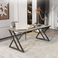 Industrial Rectangular Writing Desk Marble Office Desk with Metal Legs Clearhalo 'furn' 'furn_office_desk' 'Furniture' 'Office Desks' 'Office Furniture' 'office_desk' 6246536