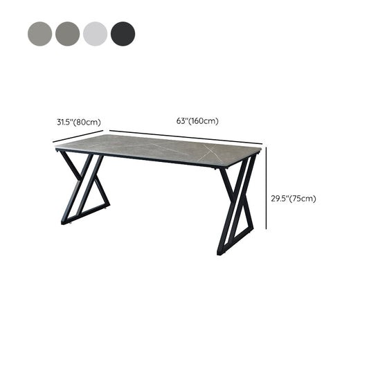 Industrial Rectangular Writing Desk Marble Office Desk with Metal Legs Clearhalo 'furn' 'furn_office_desk' 'Furniture' 'Office Desks' 'Office Furniture' 'office_desk' 6246549