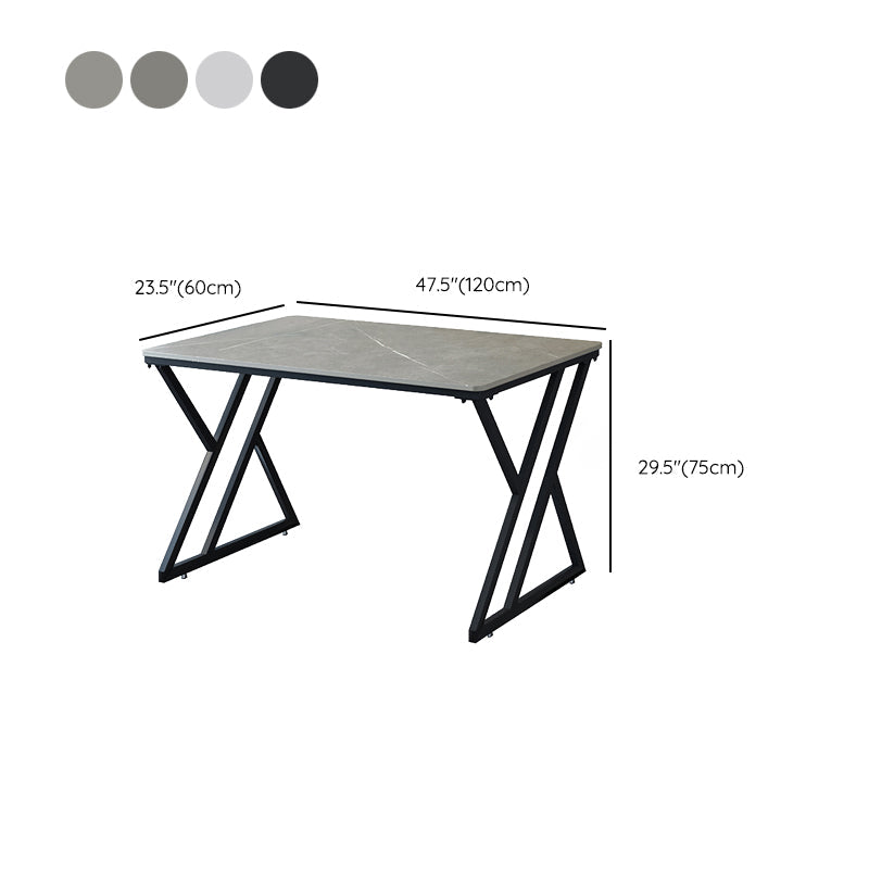 Industrial Rectangular Writing Desk Marble Office Desk with Metal Legs Clearhalo 'furn' 'furn_office_desk' 'Furniture' 'Office Desks' 'Office Furniture' 'office_desk' 6246550