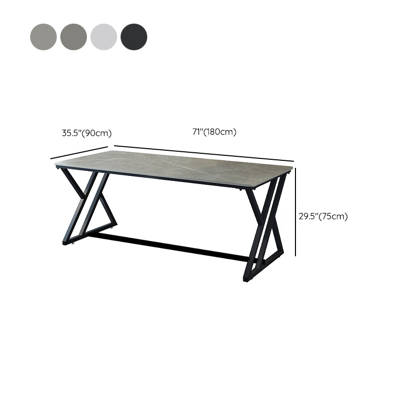 Industrial Rectangular Writing Desk Marble Office Desk with Metal Legs Clearhalo 'furn' 'furn_office_desk' 'Furniture' 'Office Desks' 'Office Furniture' 'office_desk' 6246551