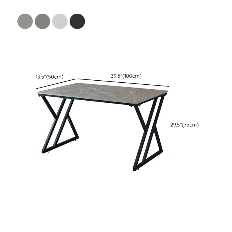 Industrial Rectangular Writing Desk Marble Office Desk with Metal Legs Clearhalo 'furn' 'furn_office_desk' 'Furniture' 'Office Desks' 'Office Furniture' 'office_desk' 6246552