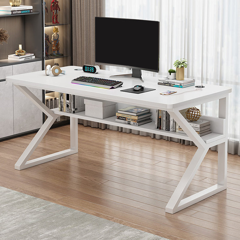 Bureau d'écriture industriel fabriqué bureau de bureau en bois avec étagère