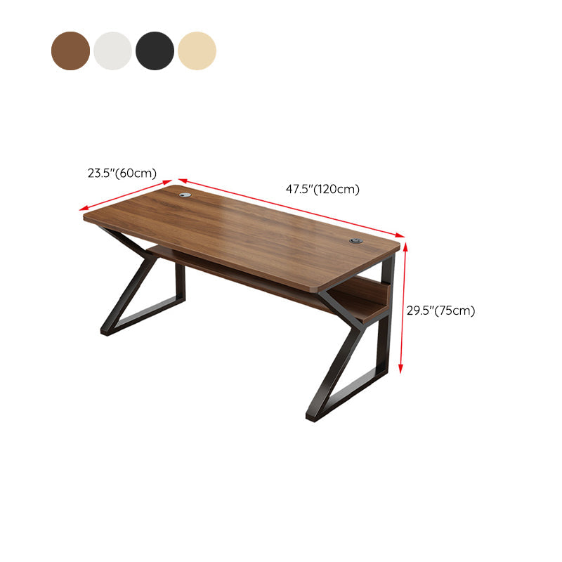 Bureau d'écriture industriel fabriqué bureau de bureau en bois avec étagère