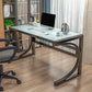 Bureau d'ordinateur contemporain rectangulaire bureau de bureau en verre avec support de moniteur