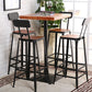 Industrial Brown Solid Wood Table Bar Dining Table for Kitchen Living Room 21.7"L x 21.7"W x 41.3"H Square Without Chairs Clearhalo 'Bar Furniture' 'Bar Tables' 'bar_tables' 'furn' 'furn_bar_tables' 'Furniture' 'Kitchen & Dining Furniture' 6246892