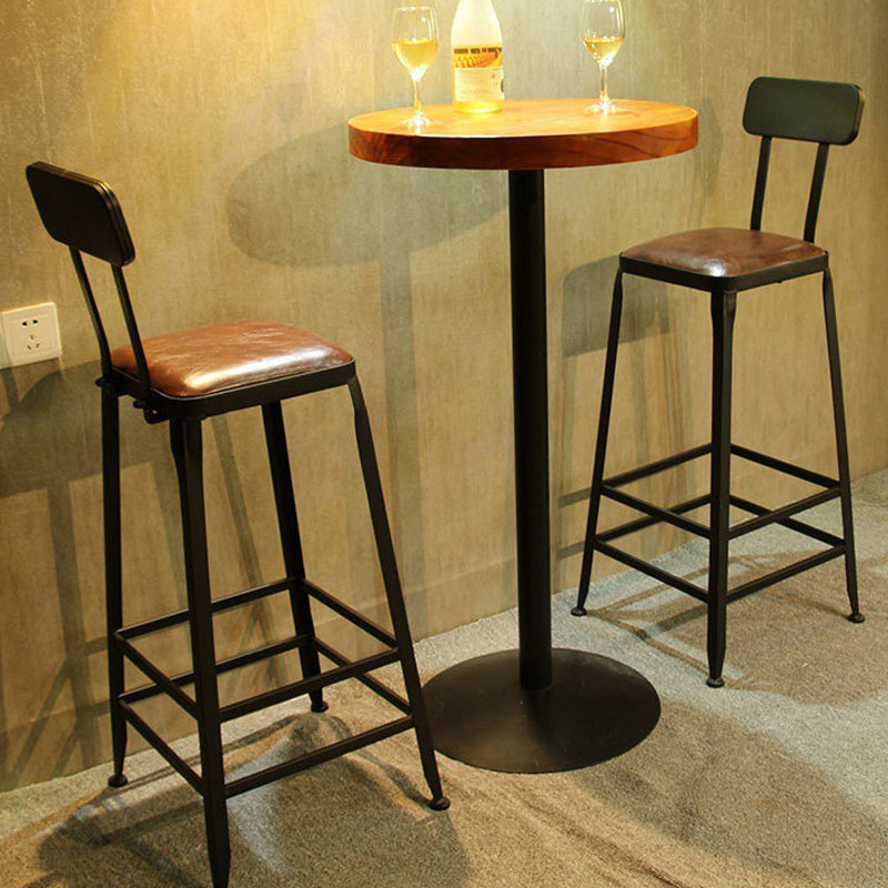 Industrial Brown Solid Wood Table Bar Dining Table for Kitchen Living Room Clearhalo 'Bar Furniture' 'Bar Tables' 'bar_tables' 'furn' 'furn_bar_tables' 'Furniture' 'Kitchen & Dining Furniture' 6246895