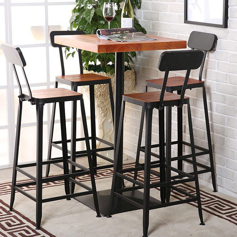 Industrial Brown Solid Wood Table Bar Dining Table for Kitchen Living Room Clearhalo 'Bar Furniture' 'Bar Tables' 'bar_tables' 'furn' 'furn_bar_tables' 'Furniture' 'Kitchen & Dining Furniture' 6246901