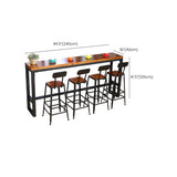 Industrial Brown Solid Wood Table Bar Dining Table for Kitchen Living Room Clearhalo 'Bar Furniture' 'Bar Tables' 'bar_tables' 'furn' 'furn_bar_tables' 'Furniture' 'Kitchen & Dining Furniture' 6246910