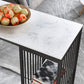 Modern Rectangle Stone Bar Table Metal Base Dining Table with Storage Shelves Clearhalo 'Bar Furniture' 'Bar Tables' 'bar_tables' 'furn' 'furn_bar_tables' 'Furniture' 'Kitchen & Dining Furniture' 6246954