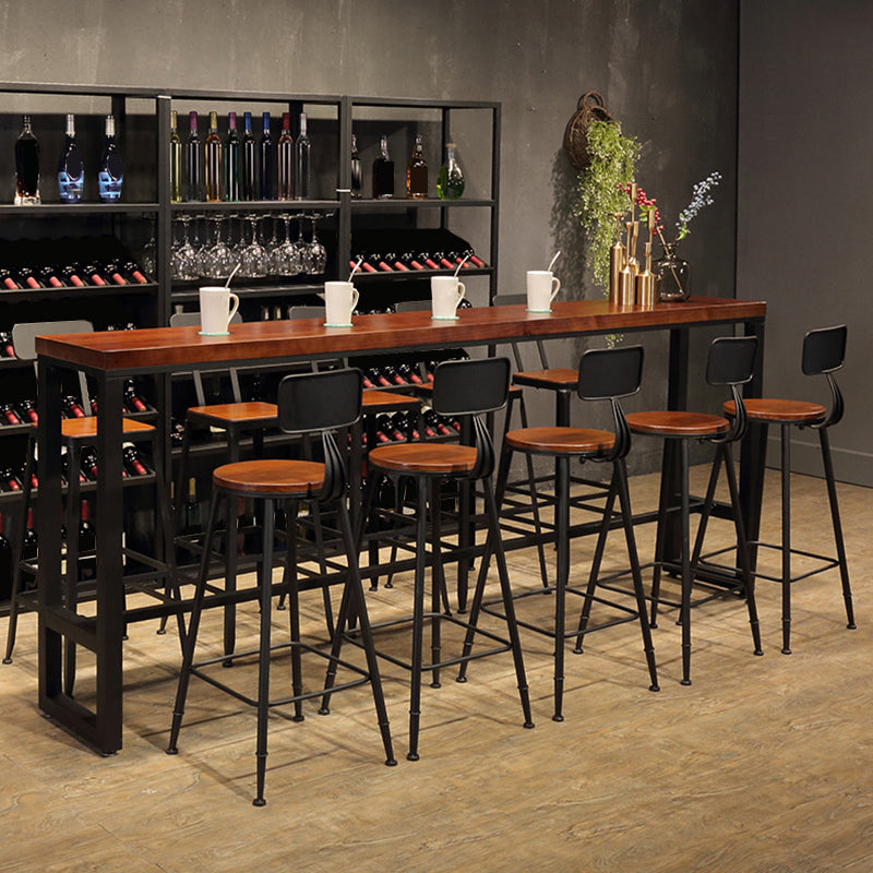 Industrial Bar Table Rectangle Solid Wood Pub Table for Breakroom Without Chairs Clearhalo 'Bar Furniture' 'Bar Tables' 'bar_tables' 'furn' 'furn_bar_tables' 'Furniture' 'Kitchen & Dining Furniture' 6246982