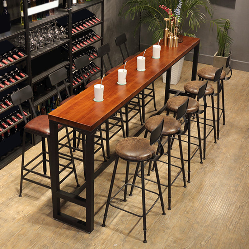 Industrial Bar Table Rectangle Solid Wood Pub Table for Breakroom Clearhalo 'Bar Furniture' 'Bar Tables' 'bar_tables' 'furn' 'furn_bar_tables' 'Furniture' 'Kitchen & Dining Furniture' 6246989