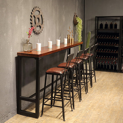 Industrial Bar Table Rectangle Solid Wood Pub Table for Breakroom Without Chairs Clearhalo 'Bar Furniture' 'Bar Tables' 'bar_tables' 'furn' 'furn_bar_tables' 'Furniture' 'Kitchen & Dining Furniture' 6246990