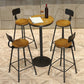 Mesa de bar fija de madera, mesa de Pub de madera maciza de hierro negro para Patio