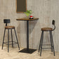 Mesa de bar fija de madera, mesa de Pub de madera maciza de hierro negro para Patio
