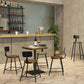 Mesa de bar fija de madera, mesa de Pub de madera maciza de hierro negro para Patio