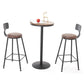 Mesa de bar fija de madera, mesa de Pub de madera maciza de hierro negro para Patio