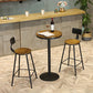 Mesa de bar fija de madera, mesa de Pub de madera maciza de hierro negro para Patio