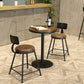 Mesa de bar fija de madera, mesa de Pub de madera maciza de hierro negro para Patio