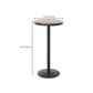 Mesa de bar fija de madera, mesa de Pub de madera maciza de hierro negro para Patio
