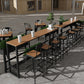 Industrial 41.3"H Bar Table Rectangular Wooden Top Table for Patio Clearhalo 'Bar Furniture' 'Bar Tables' 'bar_tables' 'furn' 'furn_bar_tables' 'Furniture' 'Kitchen & Dining Furniture' 6247056